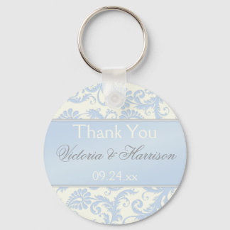 Porte-clés Porte - clé préféré de Mariage damassé bleu et ivo