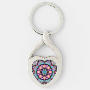 Porte-clés Porte - clé psychédélique fractal Mandala