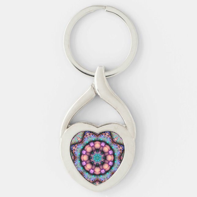 Porte-clés Porte - clé psychédélique fractal Mandala (Devant)