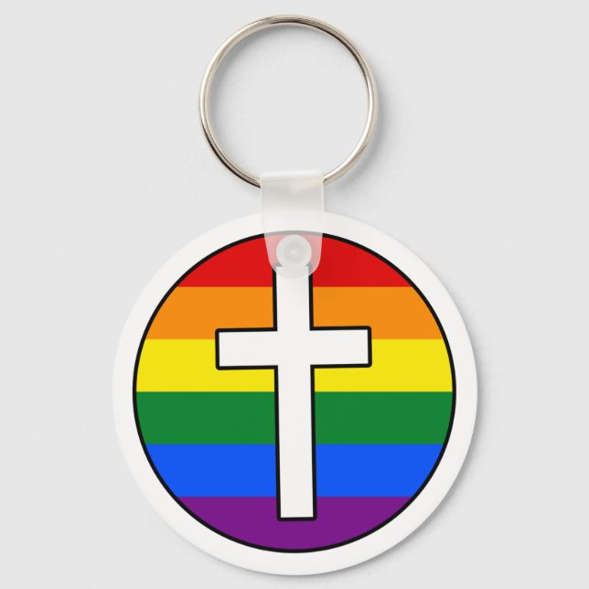 Porte-clés Porte - clé Rainbow Cross (style Bouton) (Recto)