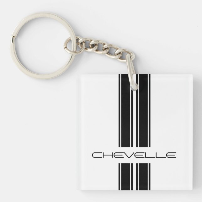 Porte-clés Porte - clé - rayures Chevelle - blanc (Devant)