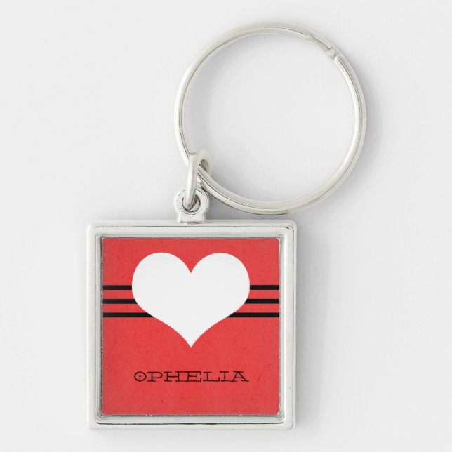 Porte-clés Porte - clé Red Modern Heart Premium (Devant)