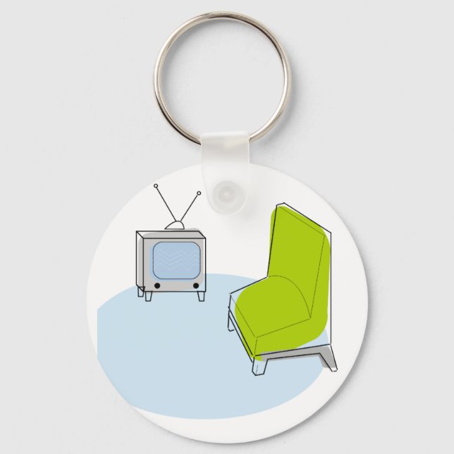 Porte-clés Porte - clé Retro TV & chaise Design (Recto)