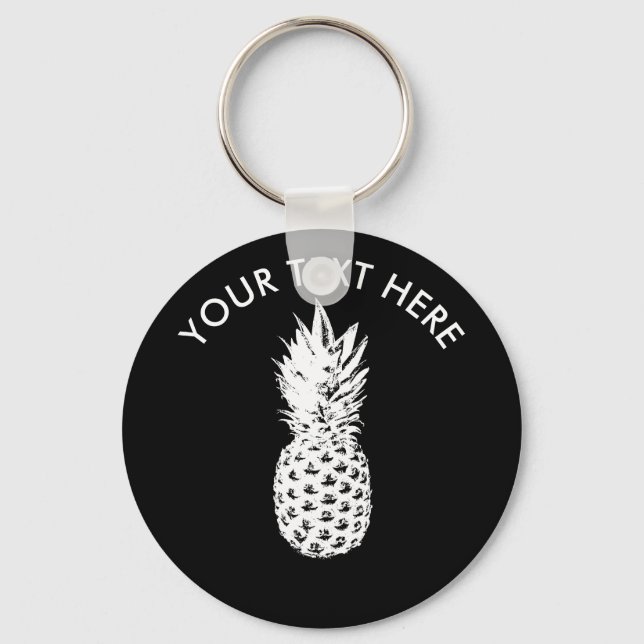 Porte-clés Porte - clé rond à ananas personnalisé (Recto)