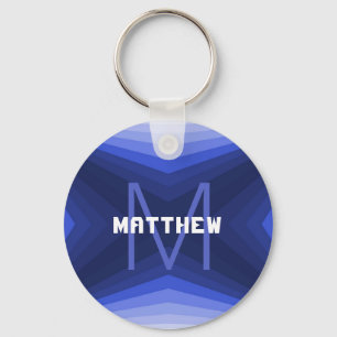 Porte-clés Porte - clé rond bleu - HAMbyWG Personnalisable