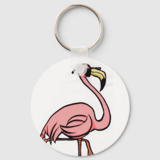 Porte-clés porte - clé rond cool flamingo