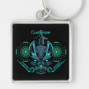 Porte-clés Porte - clé ronde à crâne