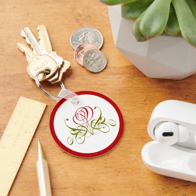 Porte-clés Porte - clé Rose de défilement rouge (Bureau)