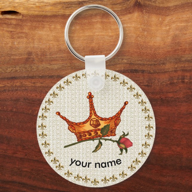 Porte-clés porte - clé rose de la Couronne (Recto)