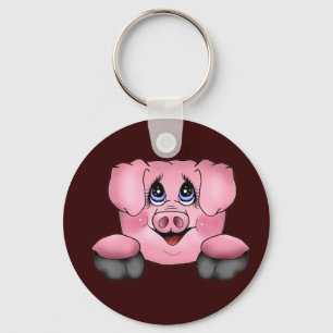 Porte-clés Porte - clé rose de porc