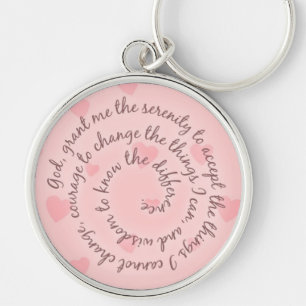 Porte-clés Porte - clé rose de prière de sérénité de coe