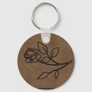 Porte-clés PORTE - CLÉ Rose EN CUIR MARQUÉ