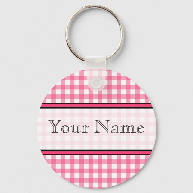 Porte-clés Porte - clé rose En vichy (Recto)