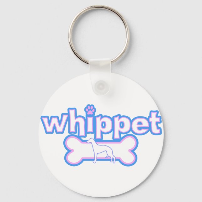 Porte-clés Porte - clé rose et bleu Whippet (Recto)
