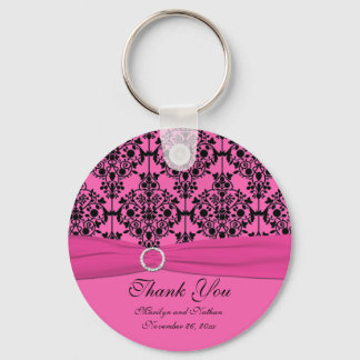 Porte-clés Porte - clé rose et noir Damask