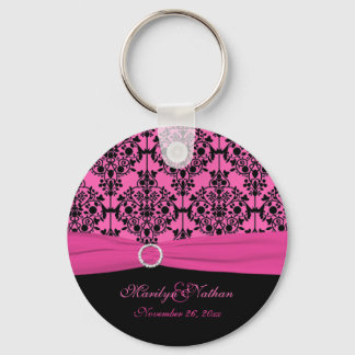 Porte-clés Porte - clé rose et noir Damask
