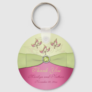 Porte-clés Porte - clé rose et vert Floral