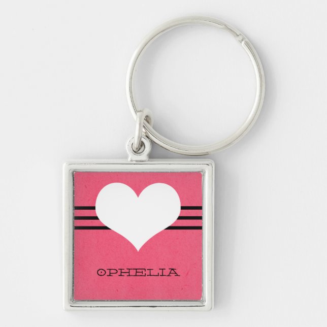 Porte-clés Porte - clé rose moderne Heart Premium (Devant)