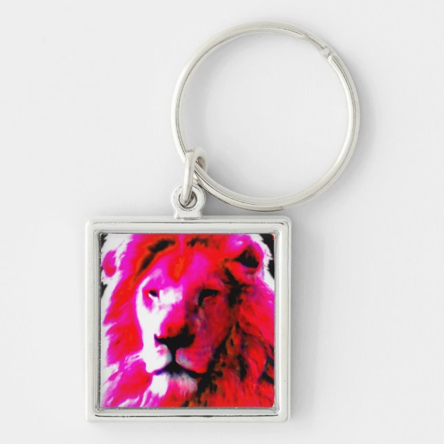 Porte-clés Porte - clé rose tête de lion (Devant)