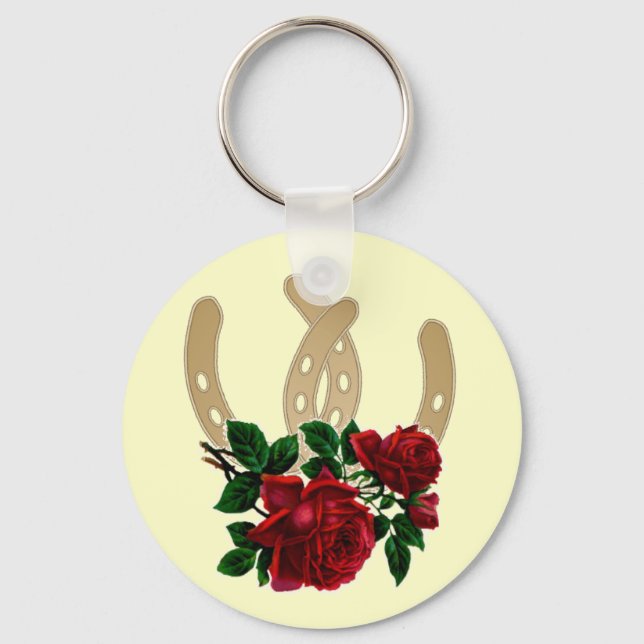 Porte-clés Porte - clé Roses rouges et Chaussures de Cheval d (Recto)