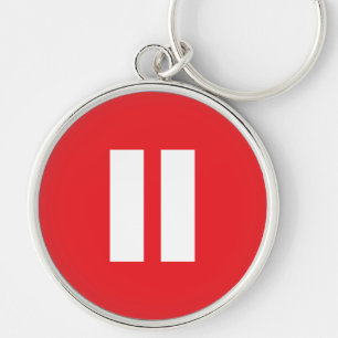 Porte-clés Porte - clé rouge et blanc de touche attente
