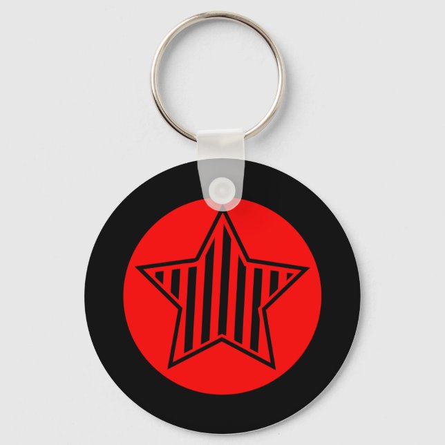Porte-clés Porte - clé rouge et étoile noire (Recto)
