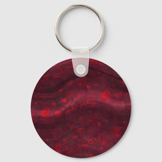 Porte-clés Porte - clé rouge foncé "Amour" (Recto)