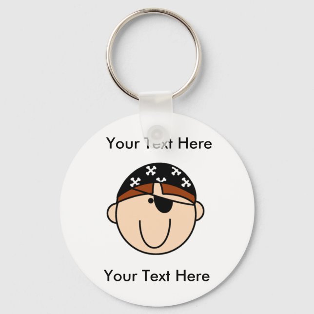 Porte-clés Porte - clé rouge pirate personnalisé (Recto)