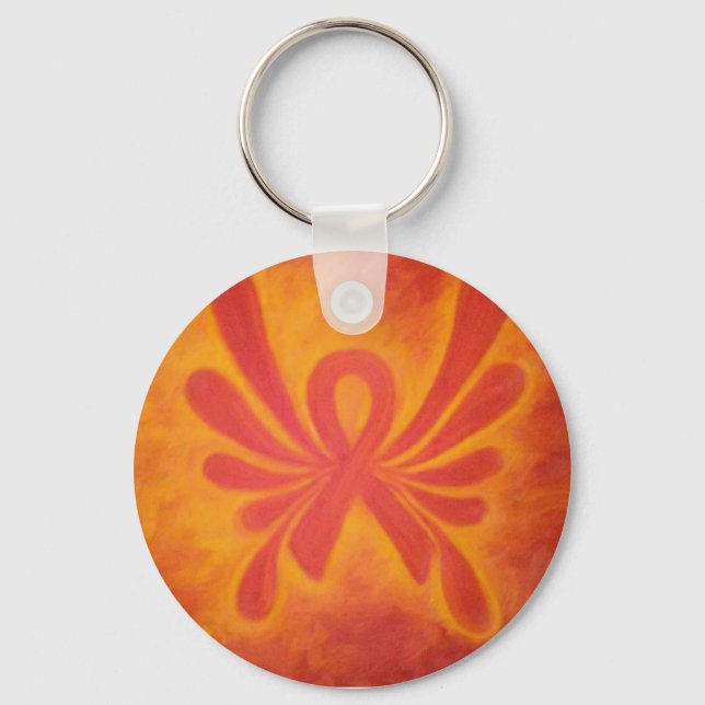 Porte-clés PORTE - CLÉ ruban orange MS (Recto)