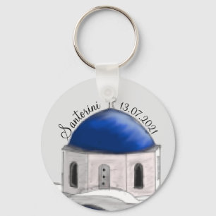 Porte-clés Porte - clé Santorini Blue Dome mariage faveur