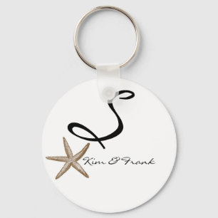 Porte-clés Porte - clé simple de monogramme d'étoiles de mer