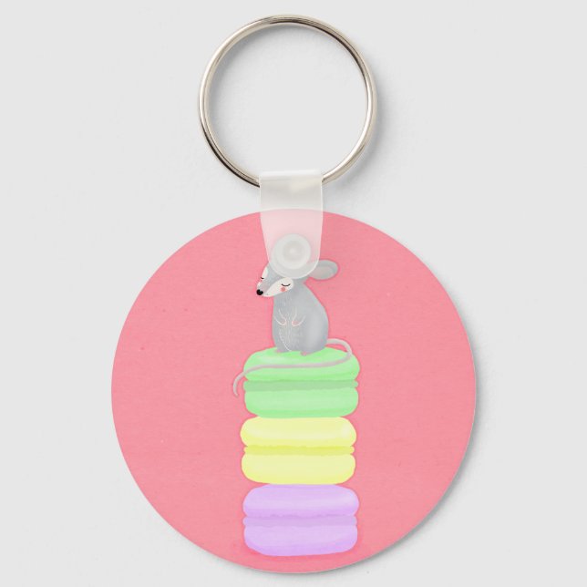 Porte-clés porte - clé souris et macarons (Recto)