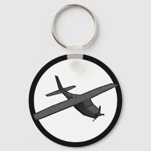 Porte-clés Porte - clé souvenir simple avion à hélice gris