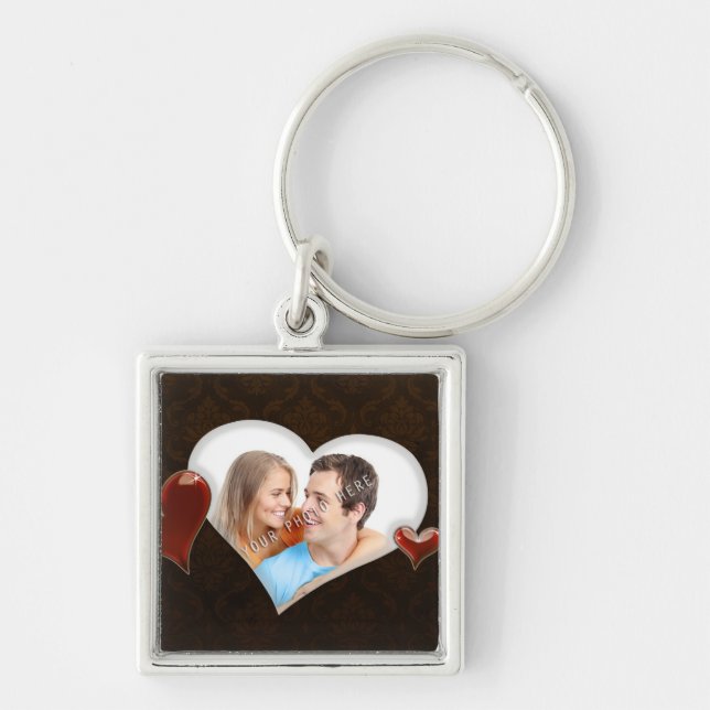 Porte-clés Porte - clé spécial de modèle photo de coeurs (Devant)