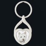 Porte-clés Porte - clé torsadé par art en métal de chien de<br><div class="desc">cadeaux pour des amants de Westie</div>