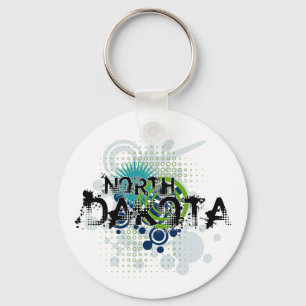 Porte-clés Porte - clé tramé grunge moderne du Dakota du No