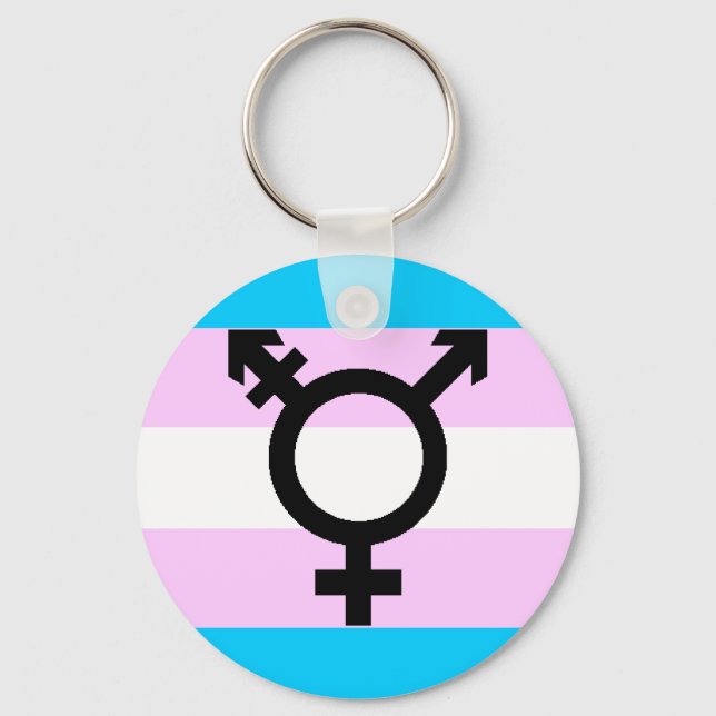 Porte-clés Porte - clé Trans Pride - avec symbole (Recto)