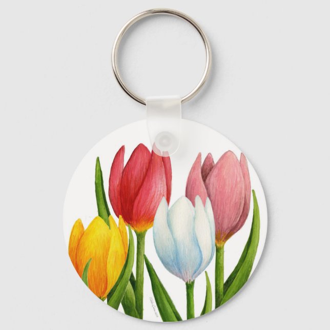 Porte-clés Porte - clé Tulipes printanières (Recto)