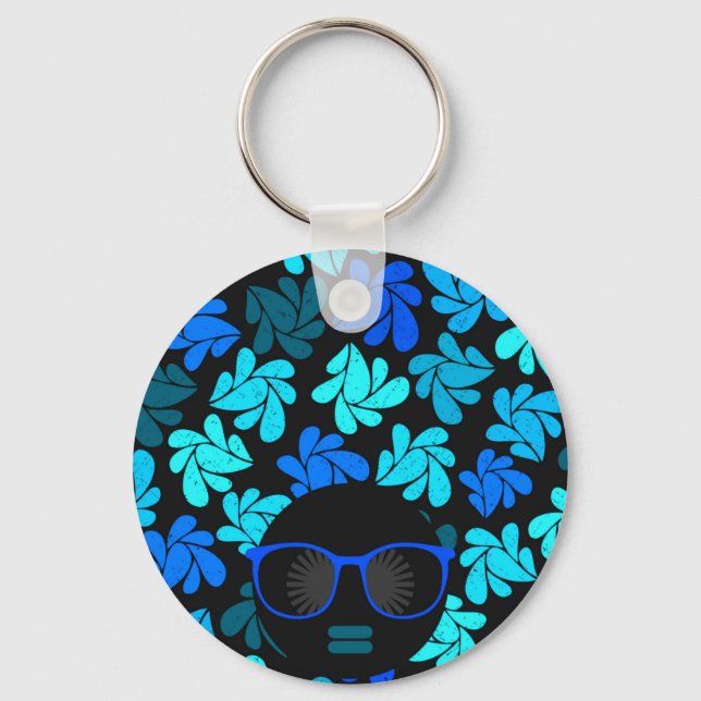 Porte-clés Porte - clé Turquoise Afro Diva Turquoise (Recto)