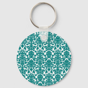 Porte-clés Porte - clé turquoise floral fleuri vintage de
