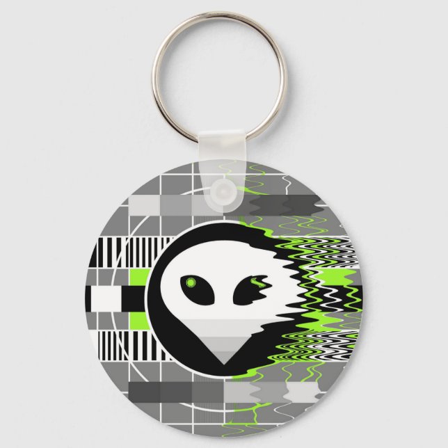Porte-clés porte - clé TV Alien rond (Recto)