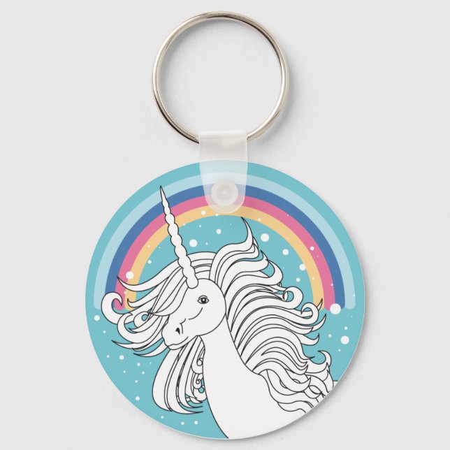 PORTE-CLÉS PORTE - CLÉ UNICORN BLUE (Recto)