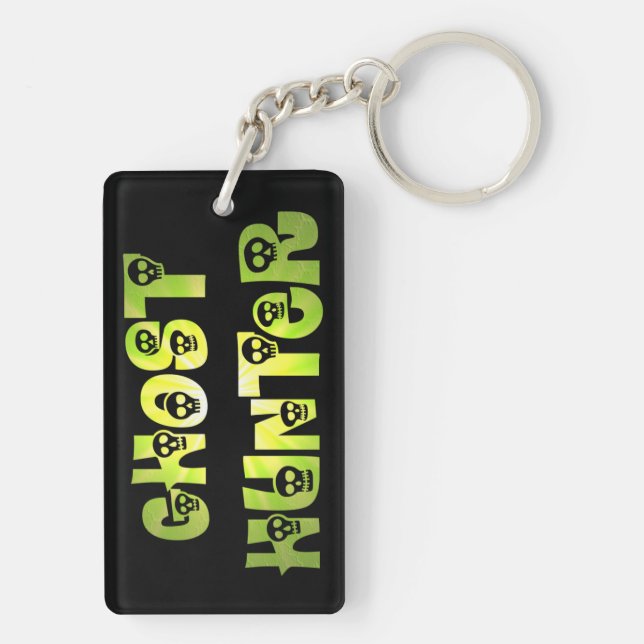 Porte-clés Porte - clé vert de chasseur de fantôme de crânes (Dos)