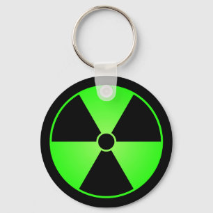 Porte-clés Porte - clé vert de symbole de rayonnement