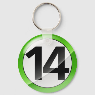 Porte-clés Porte - clé vert du numéro 14