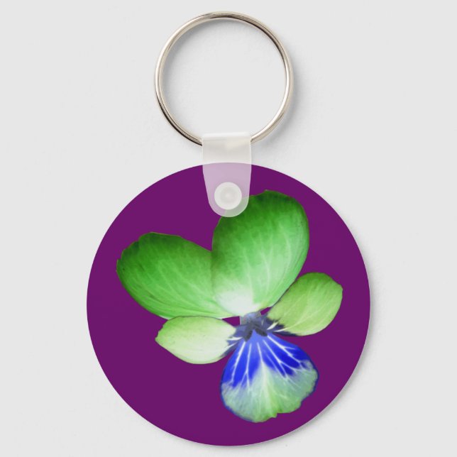 Porte-clés Porte - clé vert et bleu Pansy (Recto)