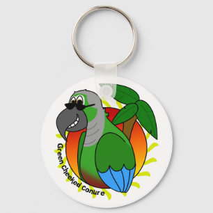 Porte-clés Porte - clé vert tropical de Cheeked Conure