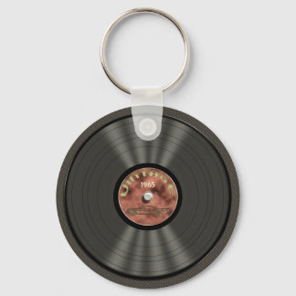Porte-clés Porte - clé vintage de disques de vinyle (rouge)
