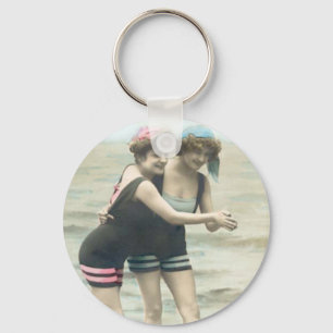Porte-clés Porte - clé vintage de plage de baigneurs de Sun