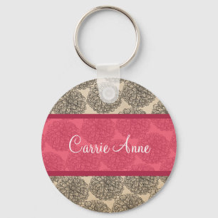 Porte-clés Porte - clé Vintage rose Zinnia